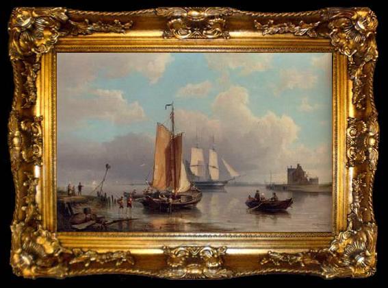 framed  unknow artist Seascape, boats, ships and warships. 126, ta009-2